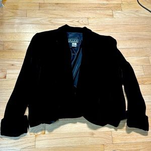 Crushed velvet, retro 80s shoulder pads, short, wasted, dynamite blazer